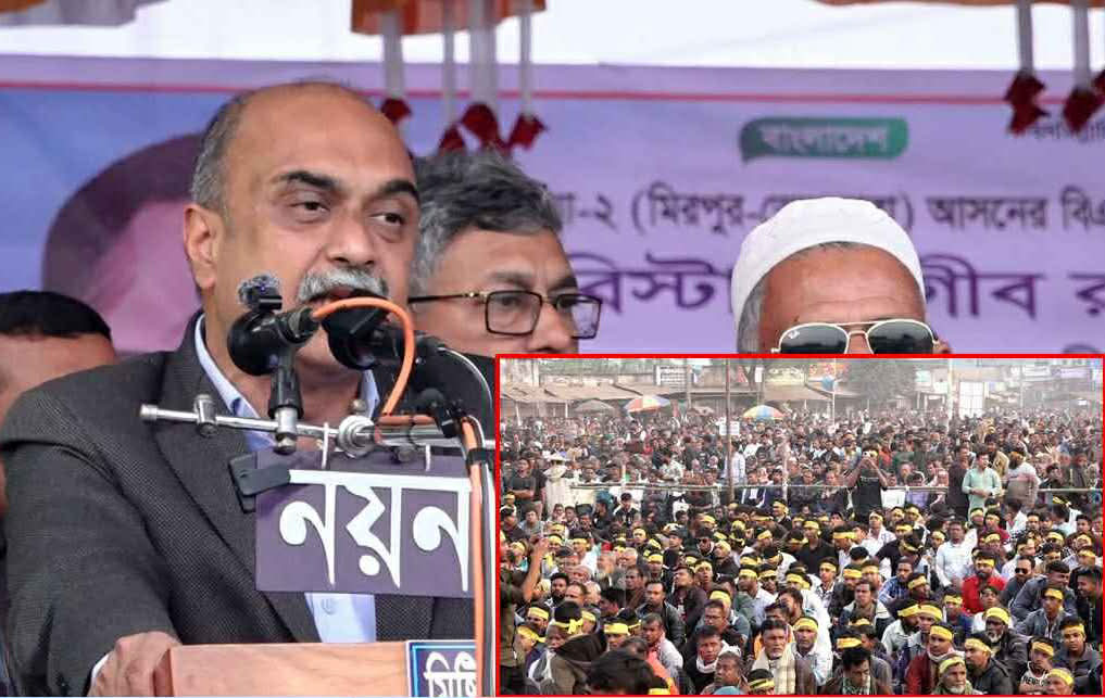 কুষ্টিয়া-২ আসনে ব্যারিস্টার রাগীবের শেষ জনসভায় জনতার ঢল