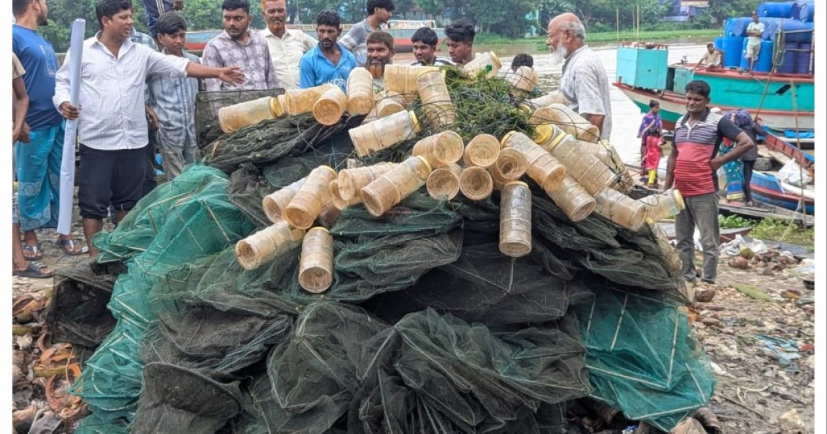 বিপুল পরিমাণ জাল জব্দ ও ধ্বংস